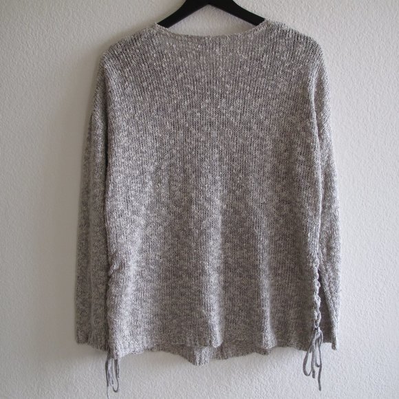 KNOX ROSE Cable Knit Lace Up Sweater - Picture 3 of 13